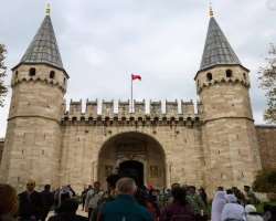 After visiting the church, when you step off towards the second courtyard you will see an impressive gate named 